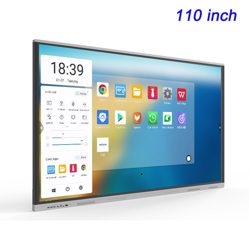 Panneau plat interactif intelligent interactif de 110 pouces Panneau UHD 4K avec système Android et Windows