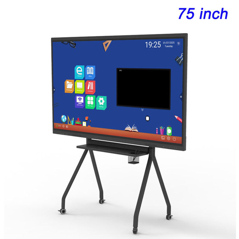 Tableau numérique intelligent 75 pouces 4k Écran plat interactif intelligent pour l'éducation et les conférences