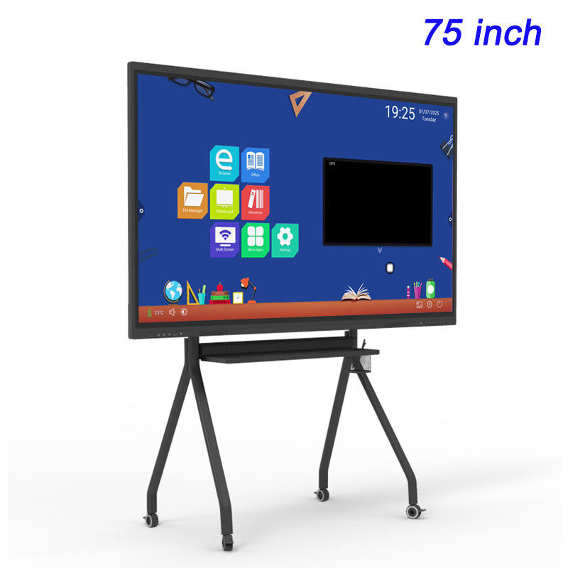 Tableau numérique intelligent 75 pouces 4k Écran plat interactif intelligent pour l'éducation et les conférences