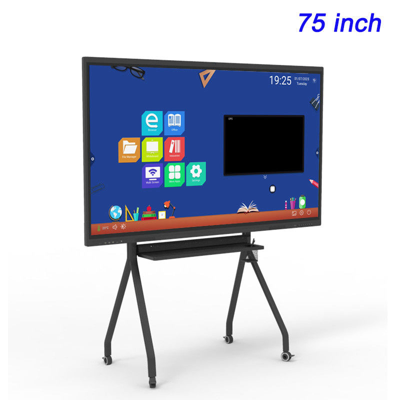 Tableau numérique intelligent 75 pouces 4k Écran plat interactif intelligent pour l'éducation et les conférences