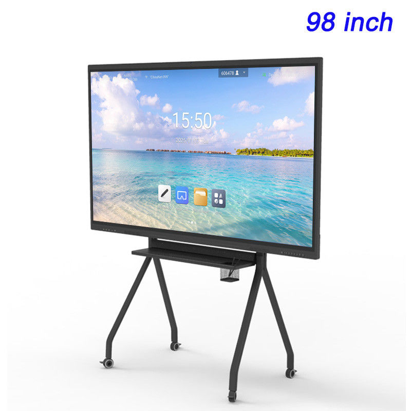 Tableau intelligent UHD 4K de 98 pouces Affichage interactif à écran plat pour vidéoconférence à distance