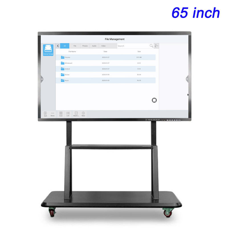 65 pulgadas Smart Board Interactivo panel plano con lápiz y pantalla táctil para aulas brillantes