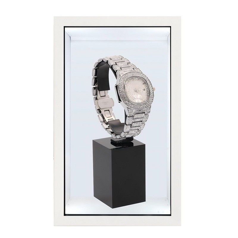 75 inch Whit 4K transparent advertising display manufacturer For Product Display And Interactive Branding