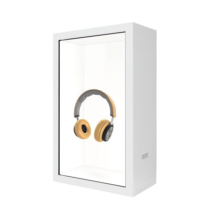 75 inch Whit 4K transparent advertising display manufacturer For Product Display And Interactive Branding