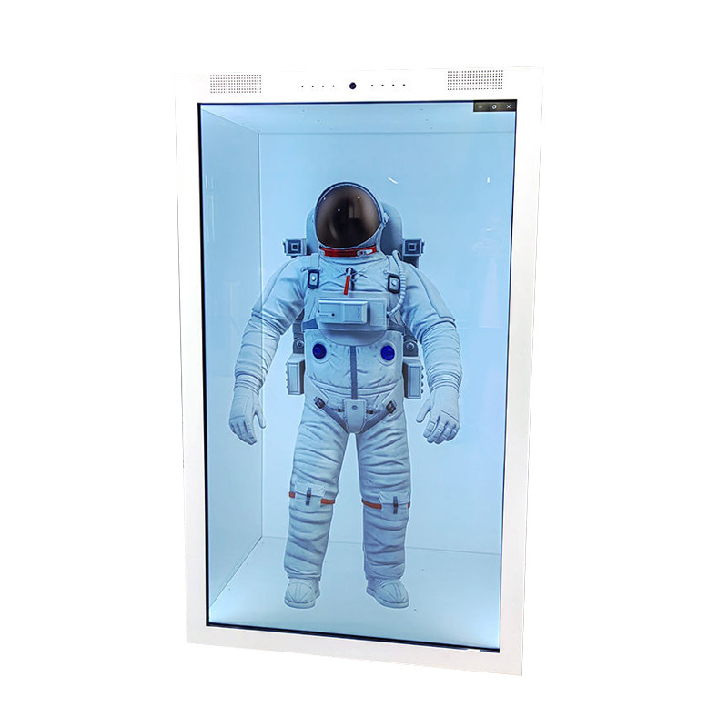 Whit 4K Transparent LCD Showcase For Product Display And Interactive Branding