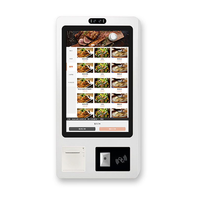 23.6-inch Unmanned Supermarket Clover Self Order Kiosk with Facial Recognition Payment Checkout