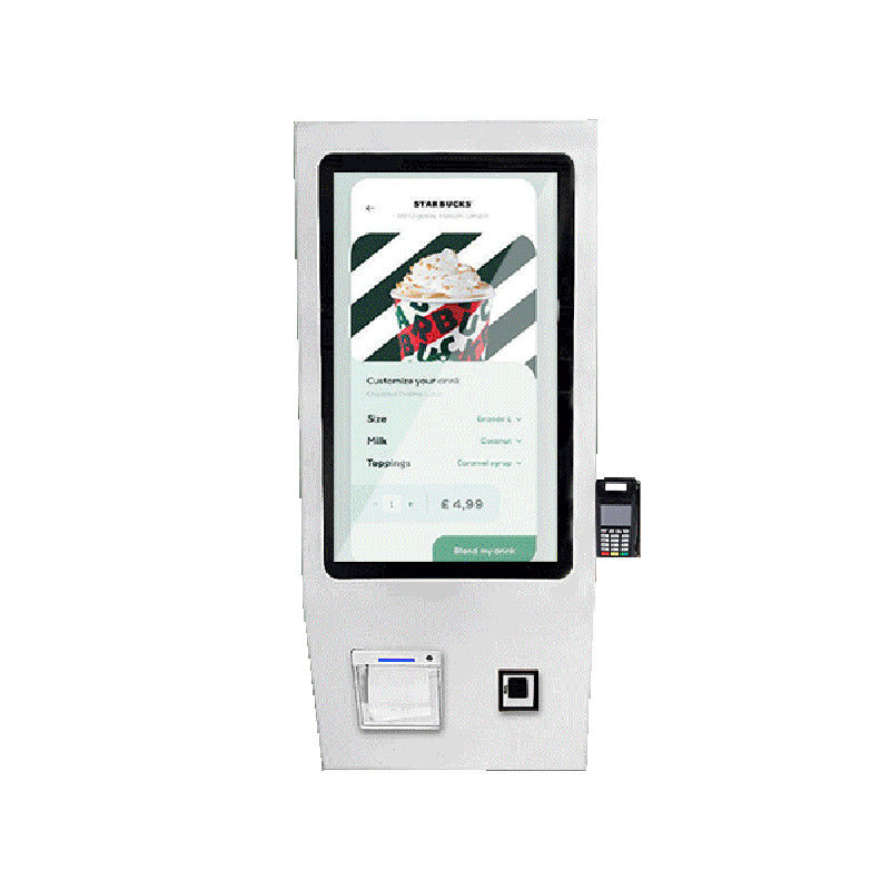 27 Inch High-definition smart multi-touch McDonald's self-service ordering machine with QR code scanner