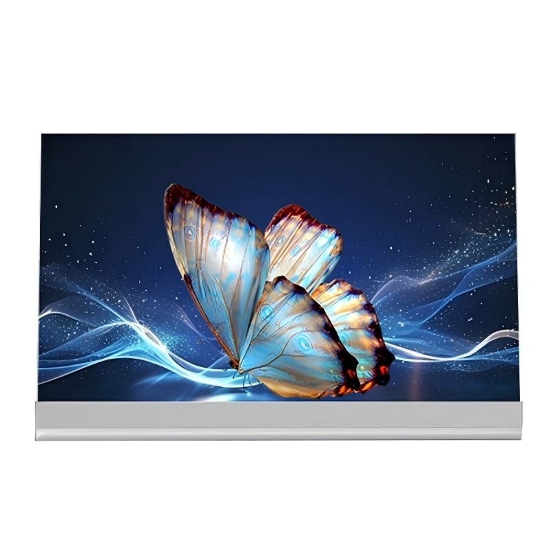 كيوسك رقمية ذات شاشة لمسة OLED شفافة 77 بوصة مع إطار من سبيكة الألومنيوم وطريقة الكتابة بالقلم / الإصبع