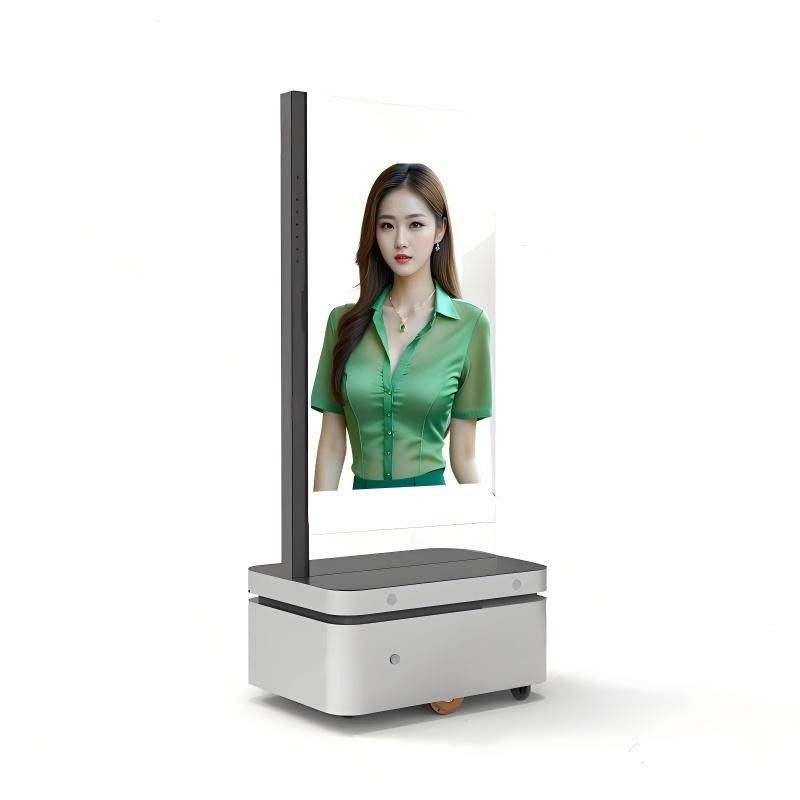 43 inch Ultra Thin 4K Resolution Intelligent OLED Mobile AI Digital Human Capacitive Touch Screen With Rechargeable Battery Movable Digital Signage