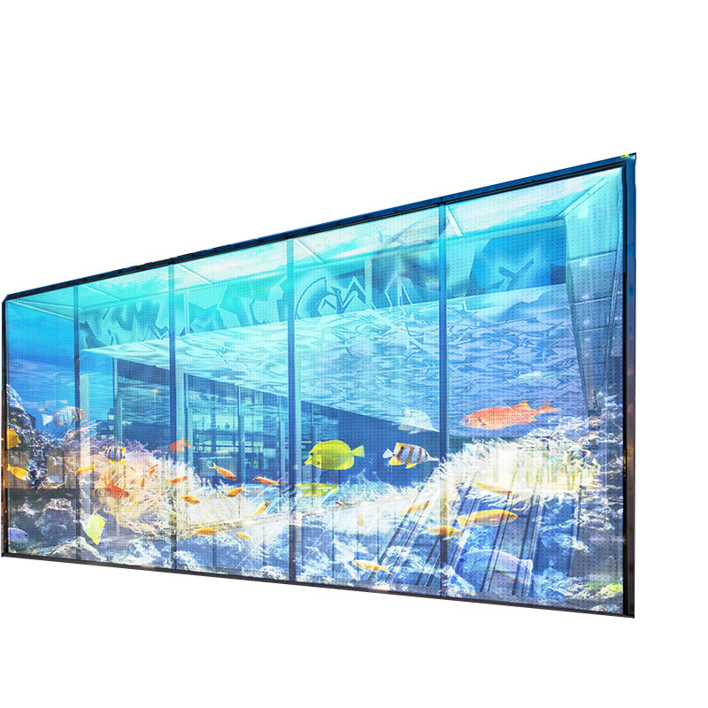 Led Flexible Transparent Film P10 for Glass windows Self-adhesive Advertising Display for Showrooms Exhibitions