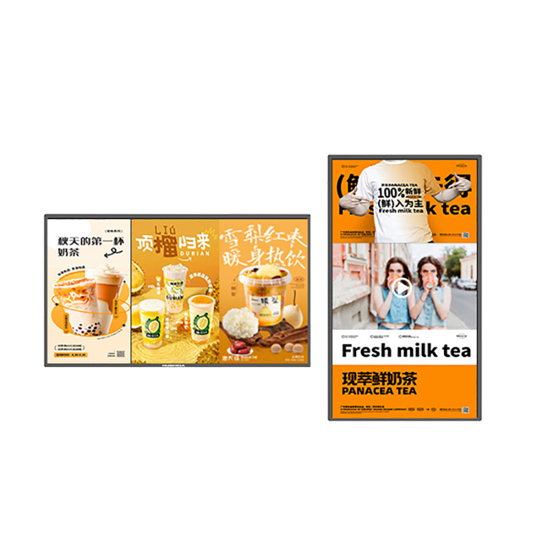 Android Media Player Hanging Advertising Screen Retail Digital Signage Double Side LCD Transparent Display