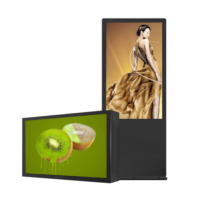 Pantalla de señalización digital 4K de 43 pulgadas en el suelo exterior con software OMC de publicidad para el aeropuerto Street Park