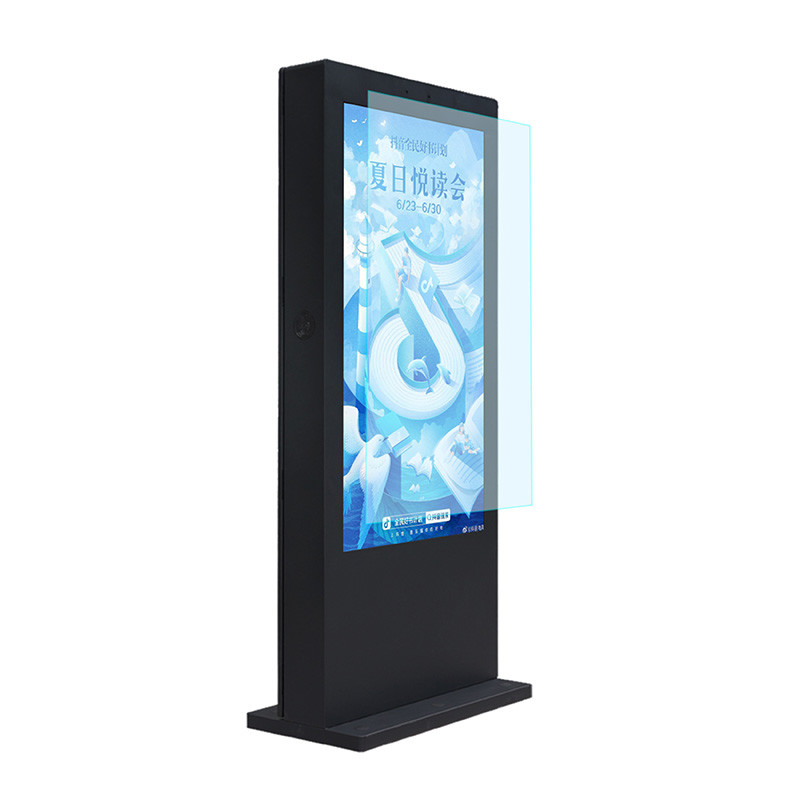 75 inch Full Screen Floor Standing Advertising Display Standing player with 4K Ultra HD Resolution and Aluminum Alloy Frame