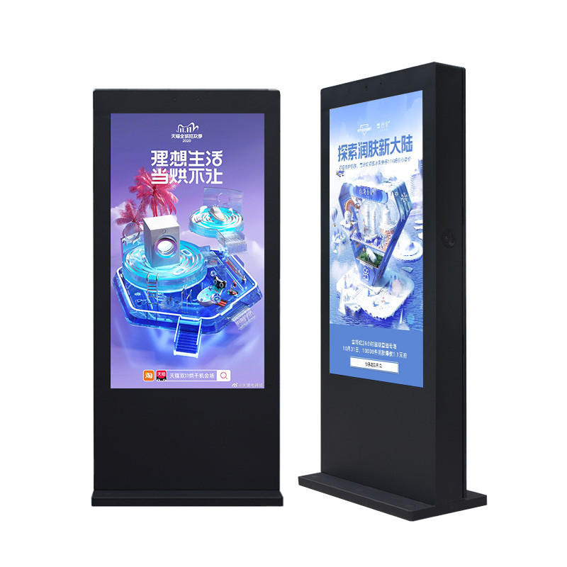 75 inch Full Screen Floor Standing Advertising Display Standing player with 4K Ultra HD Resolution and Aluminum Alloy Frame