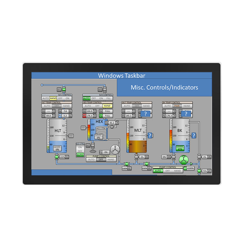 ZXTLCD 15.6 Inch Exceptional Smart Touch Industrial Control Panel Embedded  Programmable Display Low Cost HMI Panel for PLC