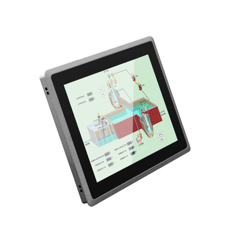 12.1 HMI/PLC/Robot de 1024*768 pulgadas IP65 Montador de panel plano de 500 nits Monitor de pantalla táctil industrial capacitativo/resistivo incorporado
