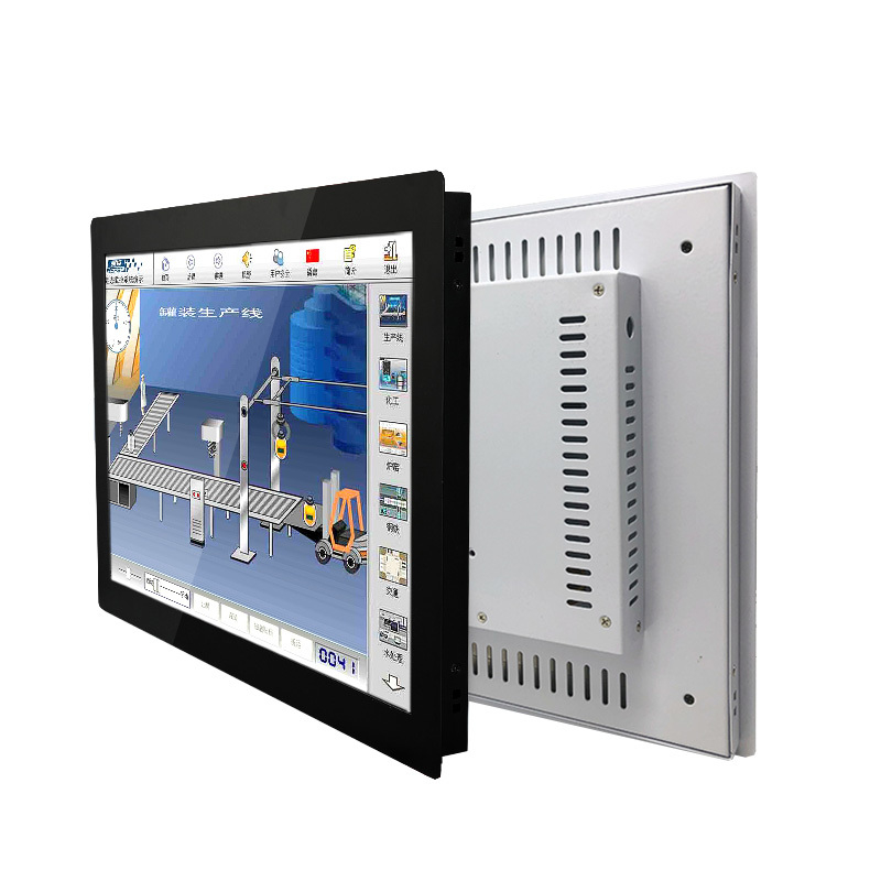 24 inch Embedded Industrial Computer IP65 Waterproof 1000 Nits High Brightness Wall Mount Capacitive Touchscreen LCD Monitor for Kiosk