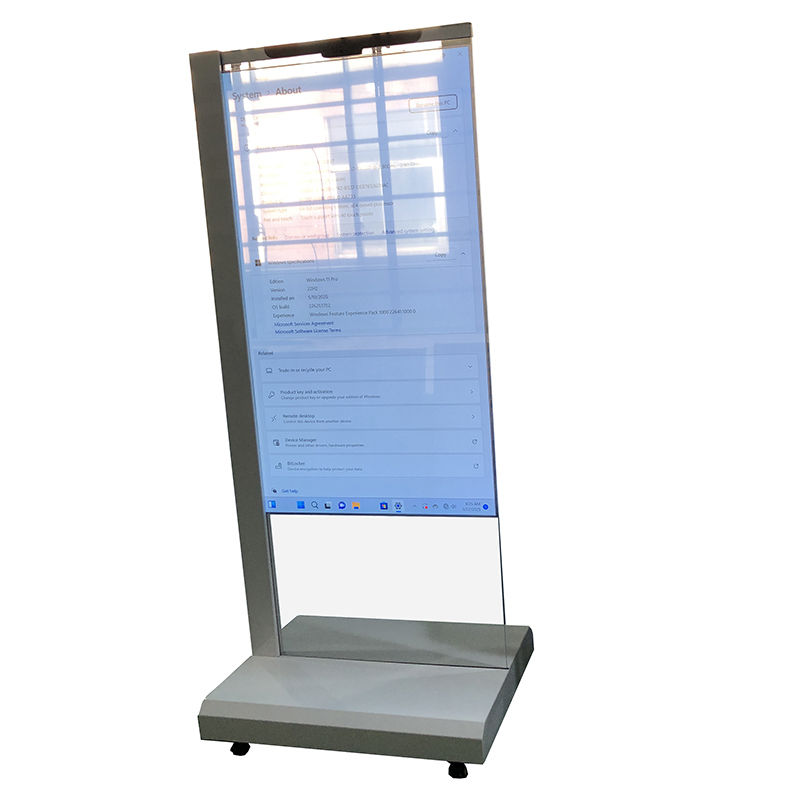 55 inci AI Digital Human OLED Transparan Display Kiosk Layar sentuh untuk pameran Acara