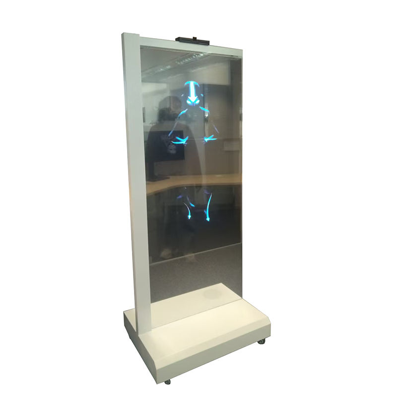 White 1080X1920 Resolution 55 inch Floor Standing Transparent OLED 3D digital human chatbot