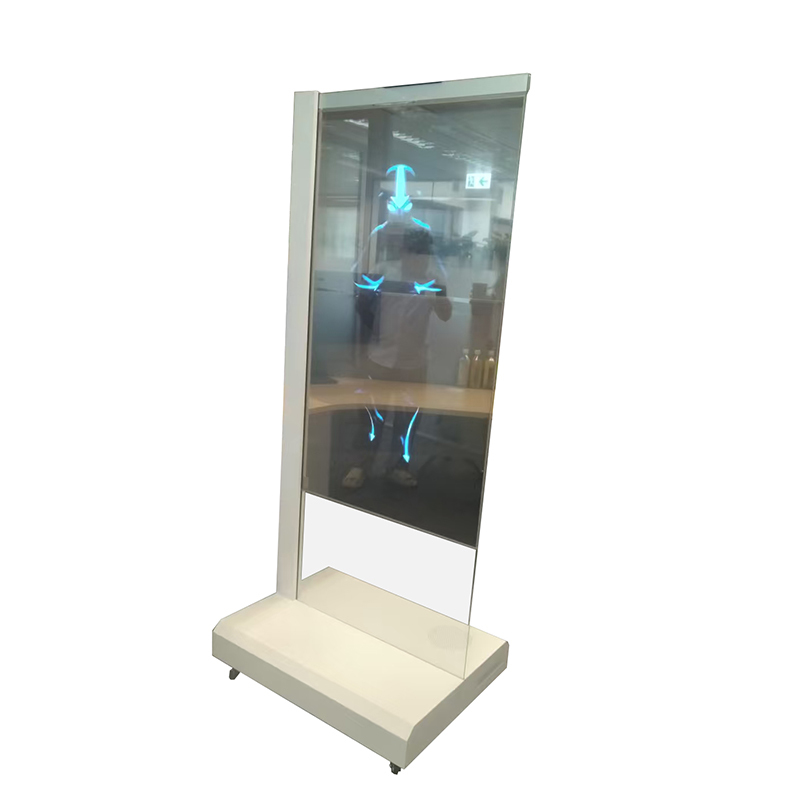 55 inch Intelligent Mobile AI Digital Human Interaction All-in-one Machine, OLED Transparent Screen, 3D Virtual Human Interactive Screen