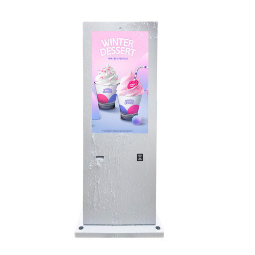 Display de publicidad digital exterior vertical de pantalla táctil de 43 pulgadas con lector de tarjetas y impresora incorporados