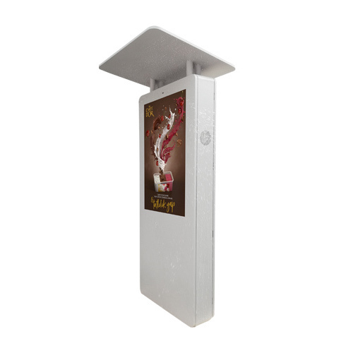 Pantalla publicitaria electrónica de alta luminosidad con toldo impermeable de 43 pulgadas para exteriores