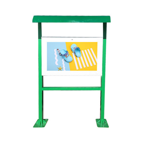 49 pulgadas de pantalla horizontal a medida verde doble columna de señalización digital toldo inteligente máquina de publicidad al aire libre a prueba de lluvia