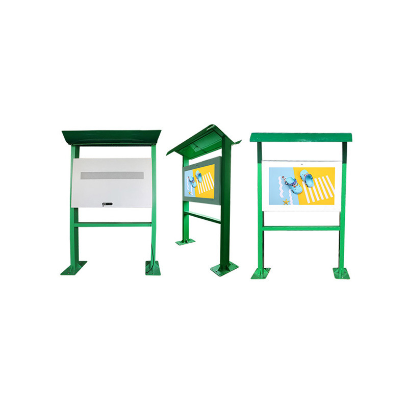 49 pulgadas de pantalla horizontal a medida verde doble columna de señalización digital toldo inteligente máquina de publicidad al aire libre a prueba de lluvia