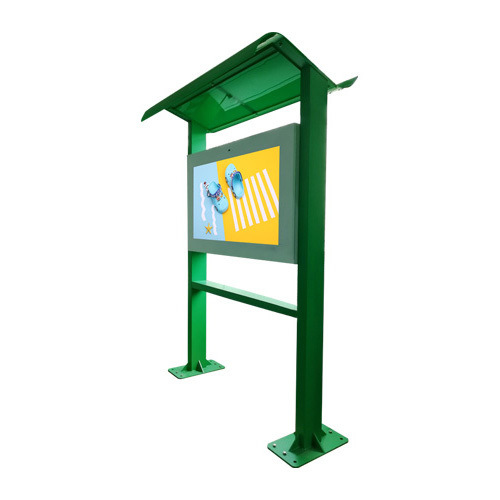 49 pulgadas de pantalla horizontal a medida verde doble columna de señalización digital toldo inteligente máquina de publicidad al aire libre a prueba de lluvia