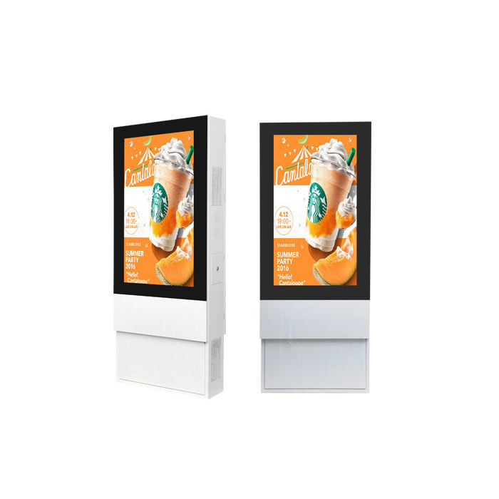 Écran LCD commercial étanche sur pied de 55 pouces, affichage publicitaire extérieur sur pied