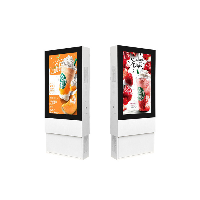 Écran LCD commercial étanche sur pied de 55 pouces, affichage publicitaire extérieur sur pied