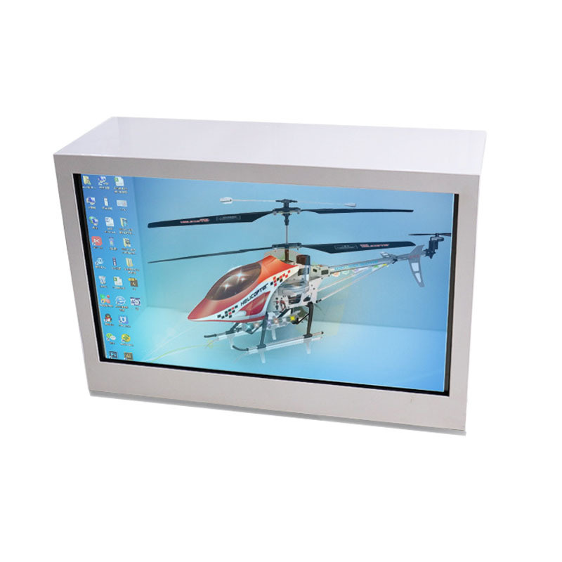 55 inch transparent advertising display manufacturer indoor double sided digital signage screen display for shop window
