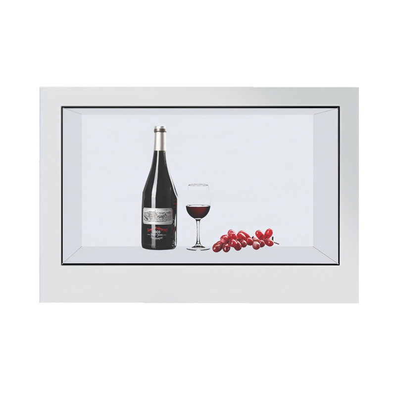 55 pulgadas de toque 3d caja de publicidad de holograma interior pantalla transparente fabricante de pantalla de LCD