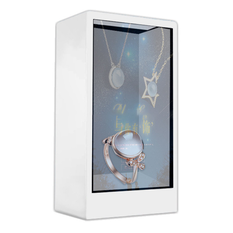 55 pulgadas de toque 3d caja de publicidad de holograma interior pantalla transparente fabricante de pantalla de LCD