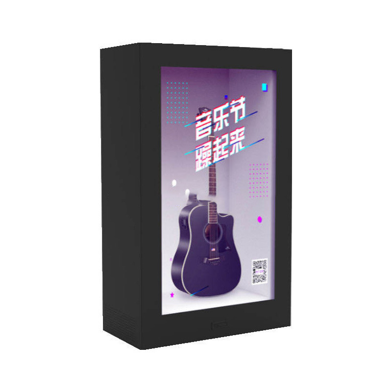 55 pulgadas de toque 3d caja de publicidad de holograma interior pantalla transparente fabricante de pantalla de LCD