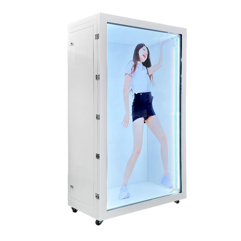 Caixa de visualização transparente holográfica de vídeo 3D de 85 polegadas Interior Caixa de visualização LCD Vitrine Holobox Display Holograma Gabinete interativo