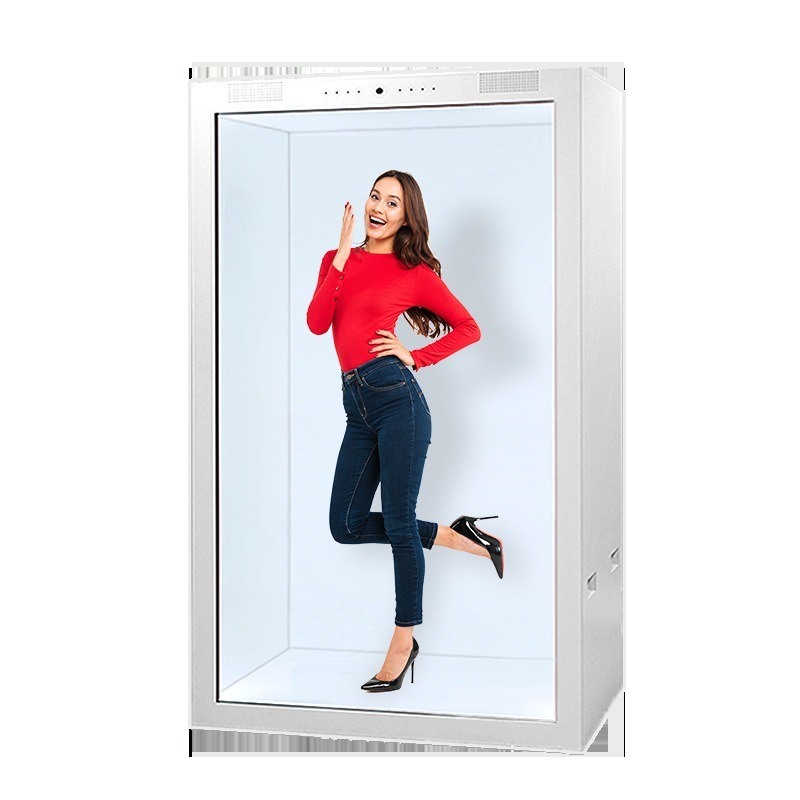 86 inch AI Virtual Digital Human 3D Interactive Hologram transparent screen display 3D Indoor Holographic Box with Holographic Fans