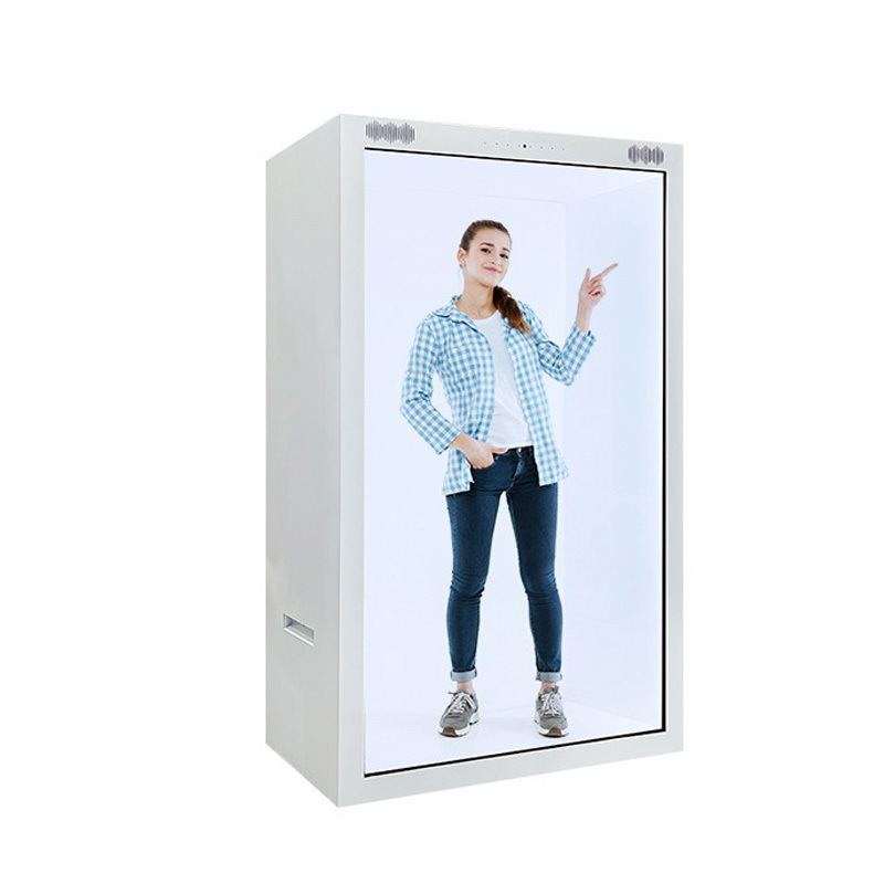 86 inch AI Virtual Digital Human 3D Interactive Hologram transparent screen display 3D Indoor Holographic Box with Holographic Fans