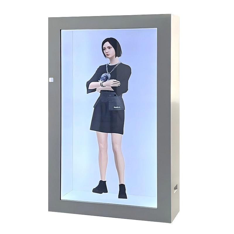 Built-in PC Touch Screen Digital Signage Showcase 86 Inch 3D transparent advertising display LCD Box for Shopping Malls SDK