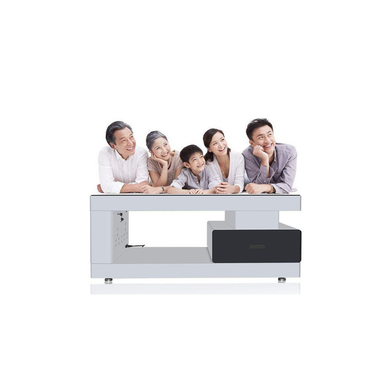 حجم مخصص 43 بوصة شاشة LCD طاولة الإعلان لاعب متعددة التفاعلية 4K مقاومة للماء شاشة اللمس الروبوت الذكية طاولة القهوة