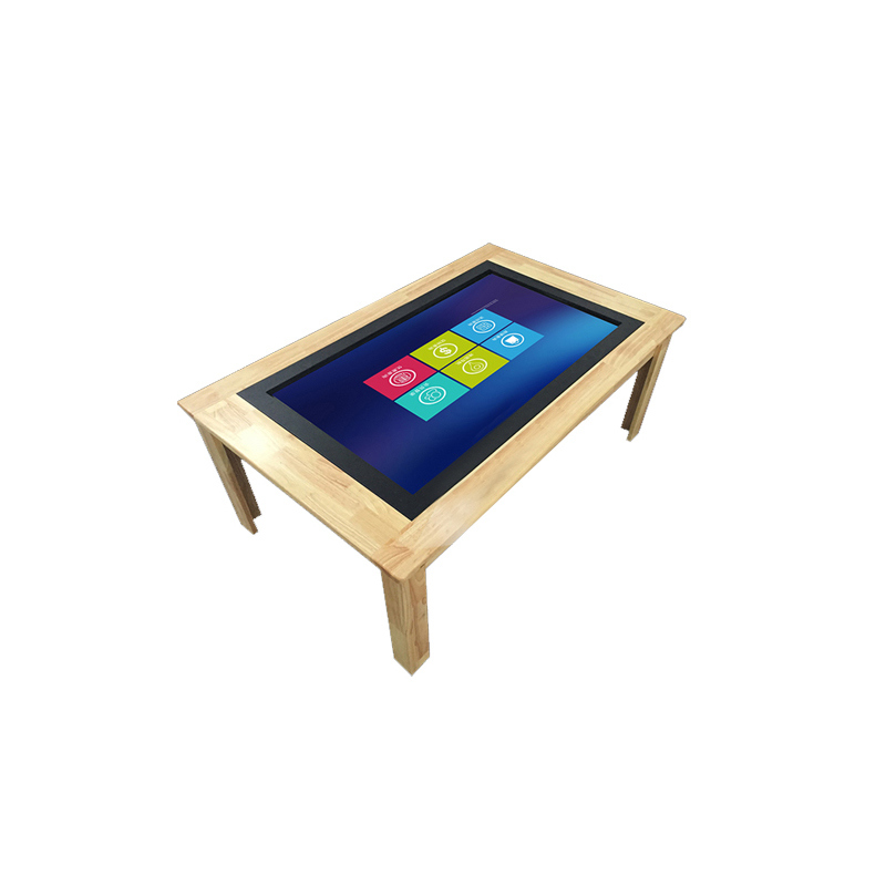 43 Inch Smart Wireless Charging Android System Smart Coffee Table Touch Screen with Cutsomized Color Bar LED Design