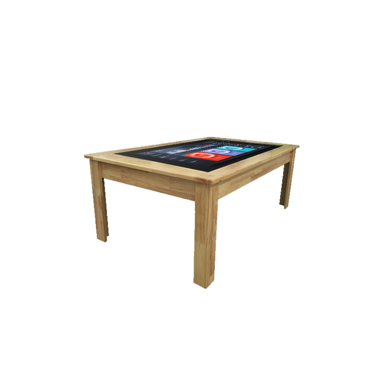 43 Inch Smart Wireless Charging Android System Smart Coffee Table Touch Screen with Cutsomized Color Bar LED Design