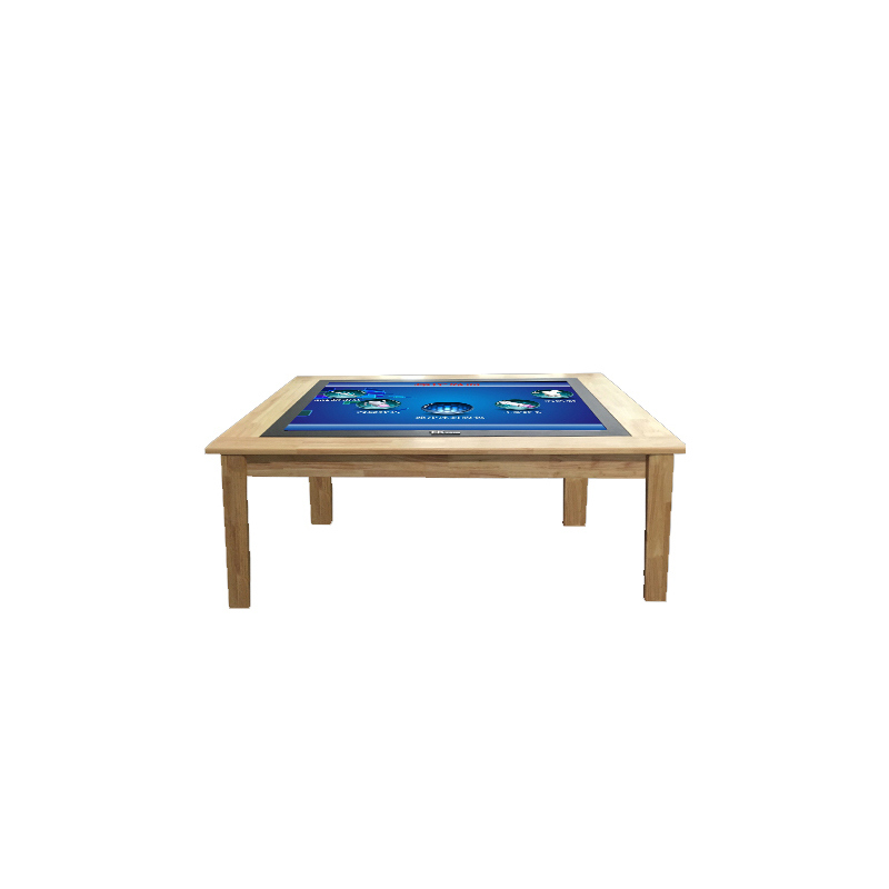 43 Inch Smart Wireless Charging Android System Smart Coffee Table Touch Screen with Cutsomized Color Bar LED Design