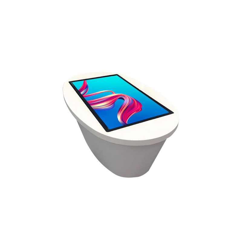 55 polegadas oval Smart Touch Mesa de café Multifuncional Negócios Entretenimento Salão de exposições Touch Capacitive Interativo All-in-One Table