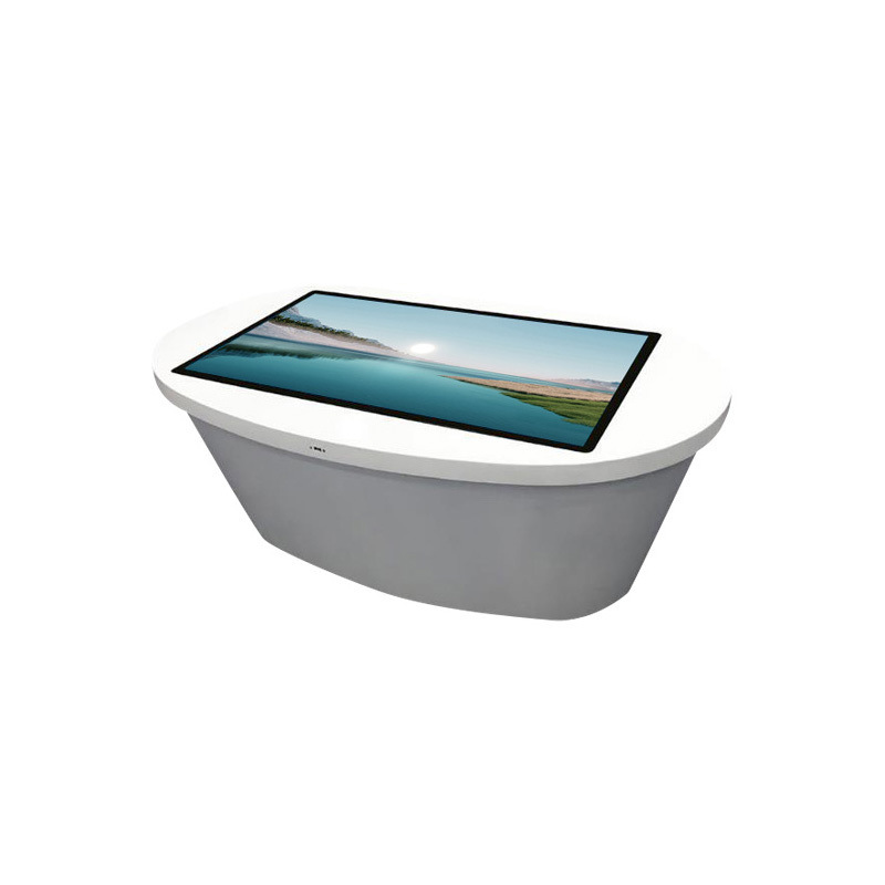 55 polegadas oval Smart Touch Mesa de café Multifuncional Negócios Entretenimento Salão de exposições Touch Capacitive Interativo All-in-One Table