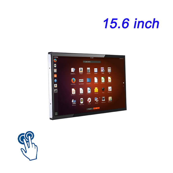 Monitor de pantalla táctil de 15,6 pulgadas con Linux OS Panel táctil capacitivo para negocios