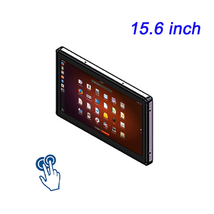 Monitor de pantalla táctil de 15,6 pulgadas con Linux OS Panel táctil capacitivo para negocios