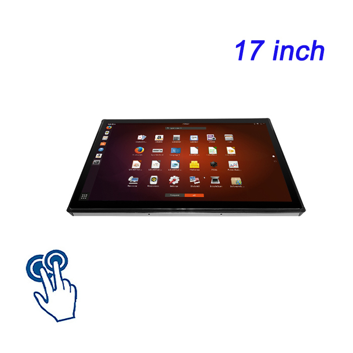 17 pulgadas WiFi instalado en la pared Linux Industrial Touch Tablet PC todo en uno con pantalla grande para uso en el centro comercial del aeropuerto
