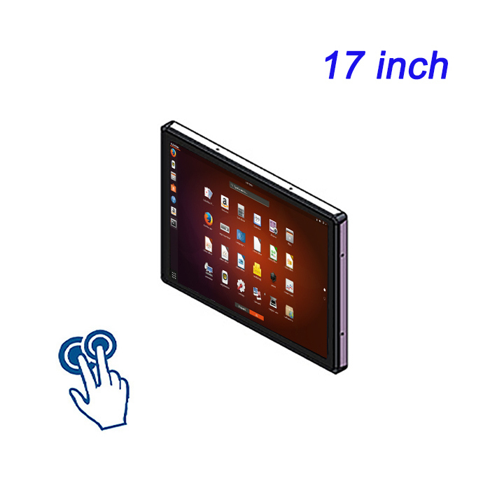17 pulgadas WiFi instalado en la pared Linux Industrial Touch Tablet PC todo en uno con pantalla grande para uso en el centro comercial del aeropuerto
