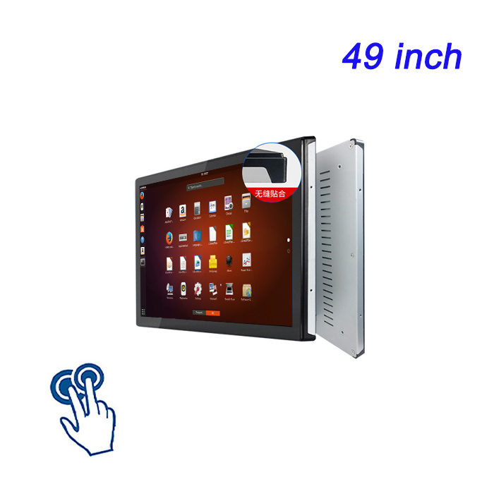 49 pulgadas Embedded Dual Ethernet Port Touch Display de publicidad a prueba de polvo a prueba de agua Terminal de control industrial